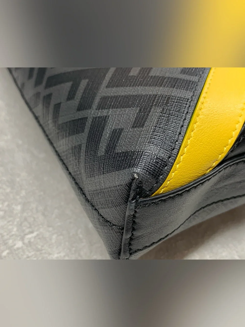 Fendi Diagonal FF Zucca Logo Black Messenger Bag